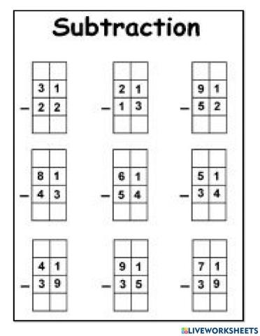 Subtraction with regrouping