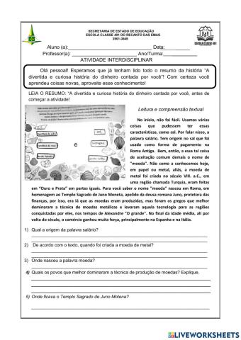 Atividade interdisciplinar