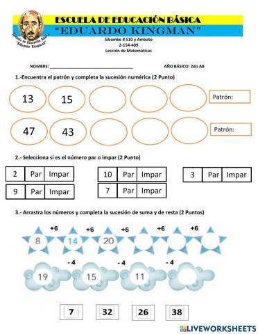 Patrones de suma y resta