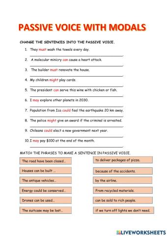 Passive voice - modal verbs