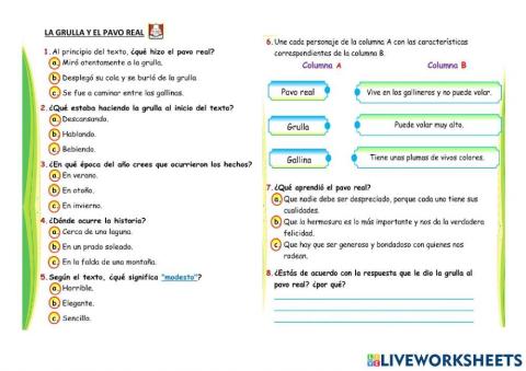 La grulla y el pavo real