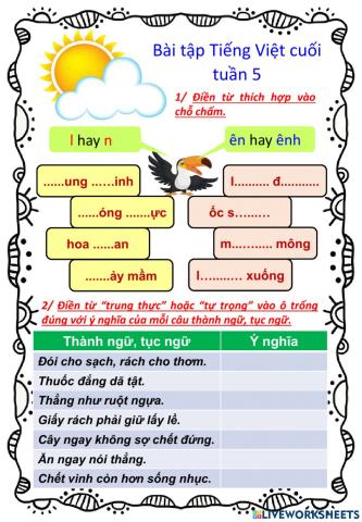 Ôn Tiếng việt 4 Tuần 5