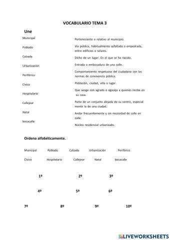 Vocabulario tema 3