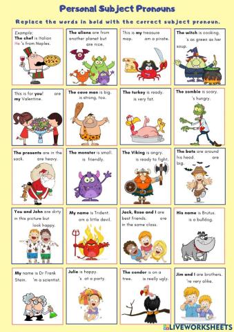 Personal subject pronouns