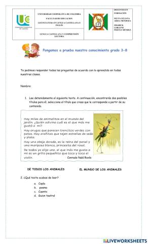 Pongamos a prueba nuestro conocimiento