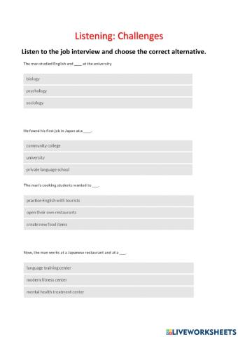 Listening Comprehension