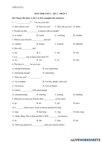 L8 - Test U1 - Bt2 - Phần 2