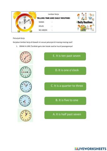 Telling Time and Daily Routines