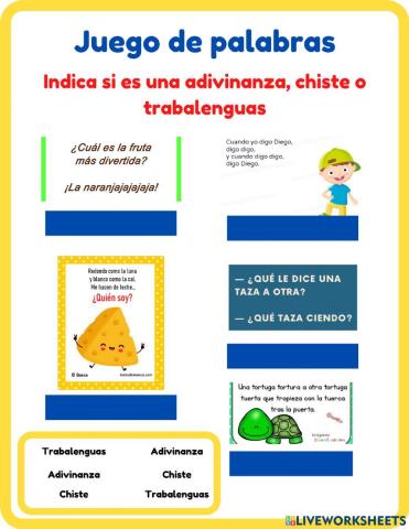 Adivinanzas, chistes y trabalenguas