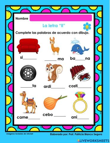 La letra ll completar
