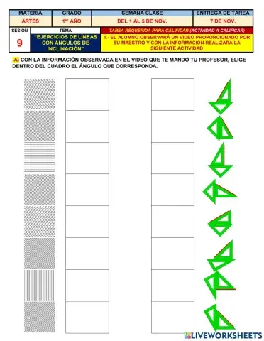 1o Líneas con ángulos de inclinación