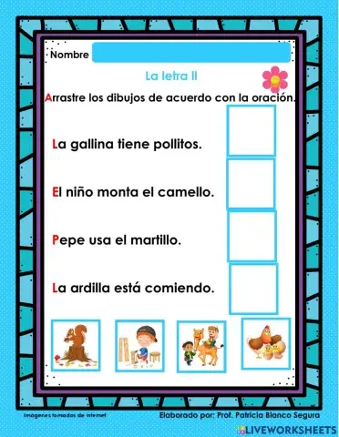 La letra ll ilustrar oraciones