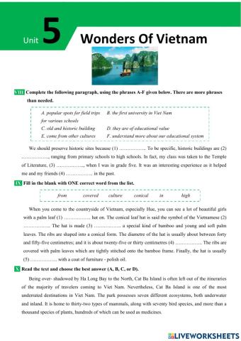 English 9 big4 unit 5 reading listening and writing