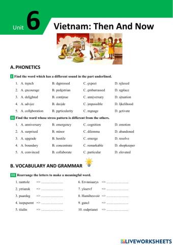 English 9 big4 unit 6 vocabulary and grammar