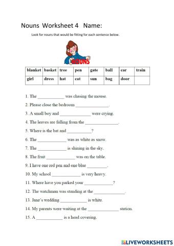 Nouns Worksheet 4