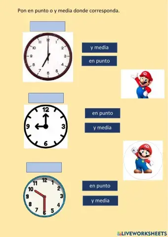 Reloj: en punto, y media