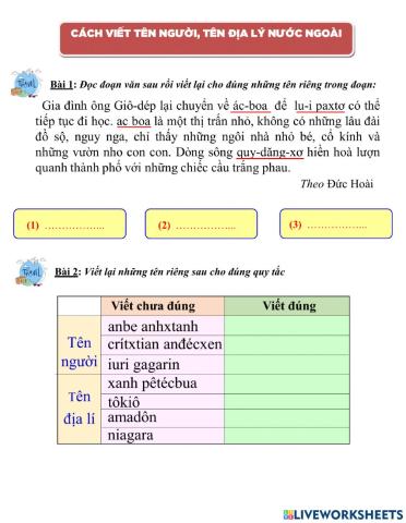 Cách viết tên người tên địa lí nước ngoài