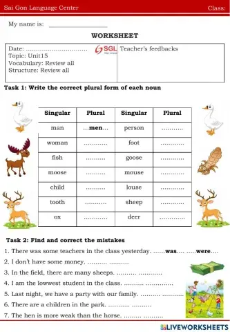Plural nouns