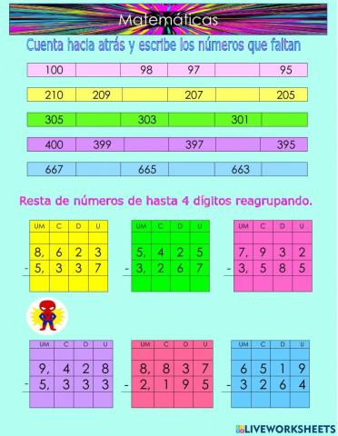 Resta con reagrupación