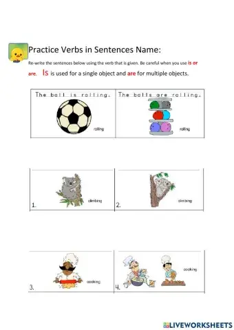 Practice Verbs in Sentences