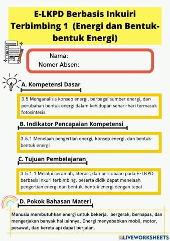 E-LKPD Berbasis Inkuiri Terbimbing