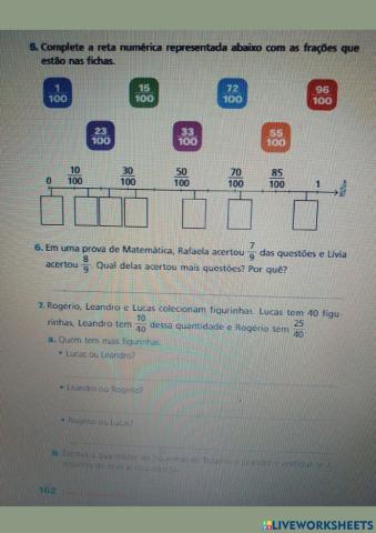 Comparação de frações