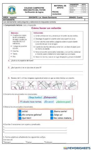 Acumulativo español cuarto