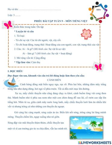 Tiếng Việt ôn tập tuần 10