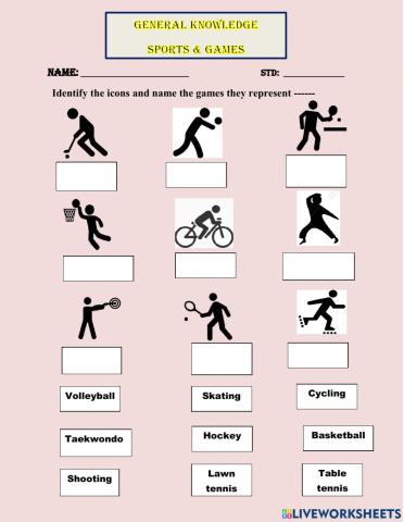 Identification of different Icons of different sports