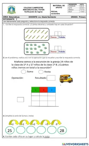 Acumulativo matemáticas primero
