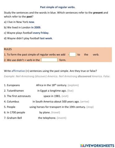 Past simple of regular verbs.EP1. (pg.63)