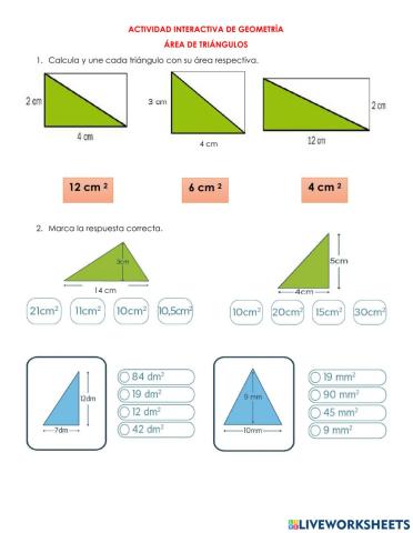 Área de triángulos