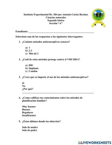 Métodos anticonceptivos