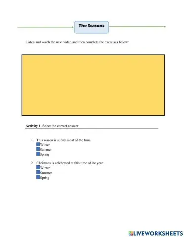 The Seasons - listening Actividy