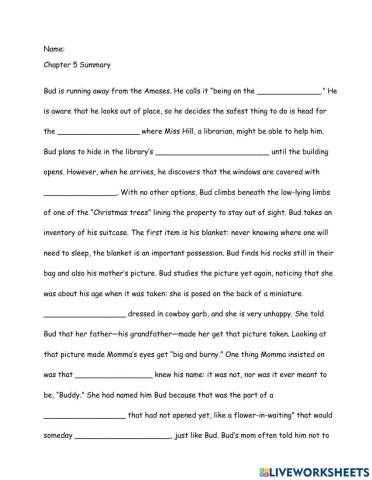 Bud, Not Buddy Chapter 5 Summary