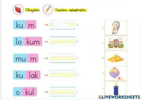 U sesi dikte, eşleştirme