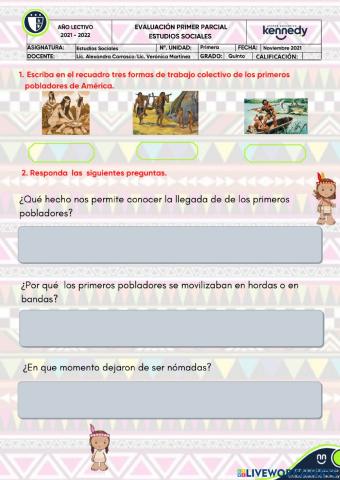 Evaluación de  Estudios Sociales