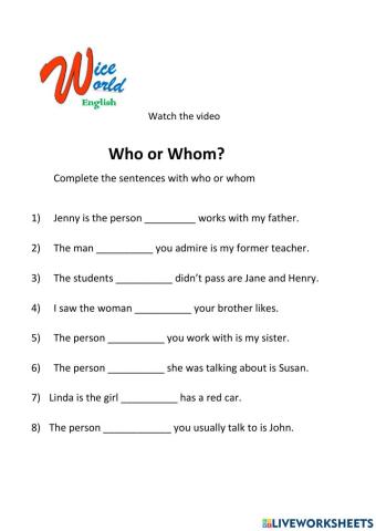 Who or Whom?