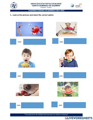 Third person and verb Eat