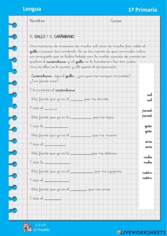 El gallo y el carámbano