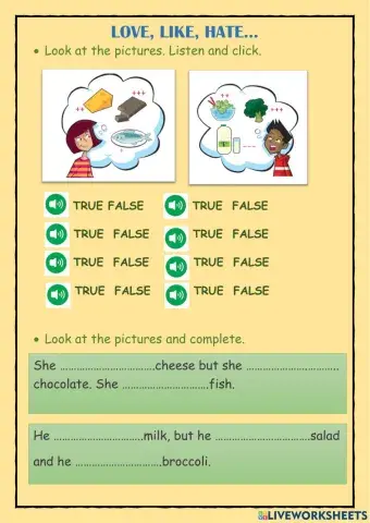 Love, like, really like, hate