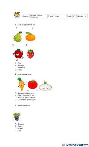 Prueba  final de tercer periodo