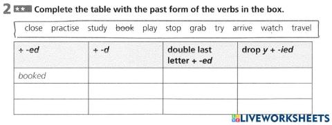 Regular verbs