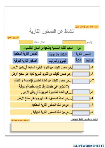 الصخور النارية