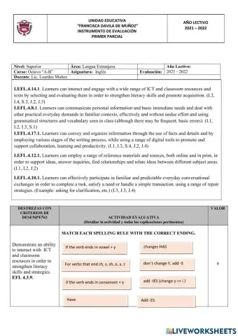 Simple present assessment