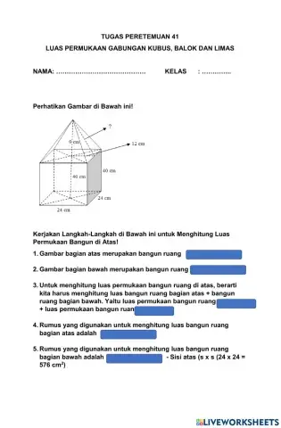 Luas Permukaan Balok dan Limas
