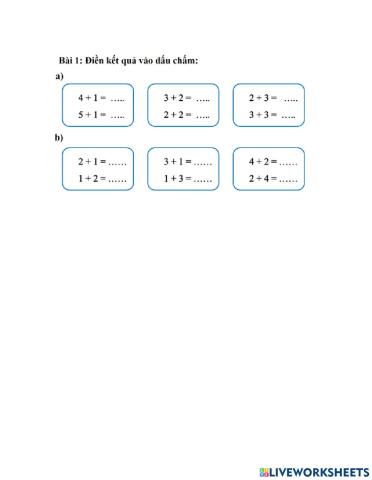 Bài tập Toán lớp 1