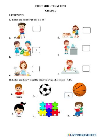 G3 1st mid term Listening