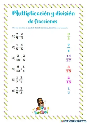 Multiplicación y división de fracciones