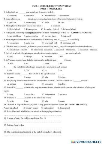 G12- Unit 4-Vocabulary